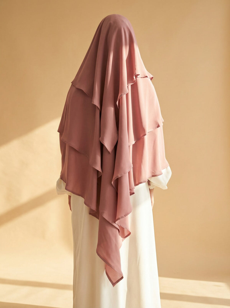 Diamond Chiffon Khimar 2 Strati - retro
