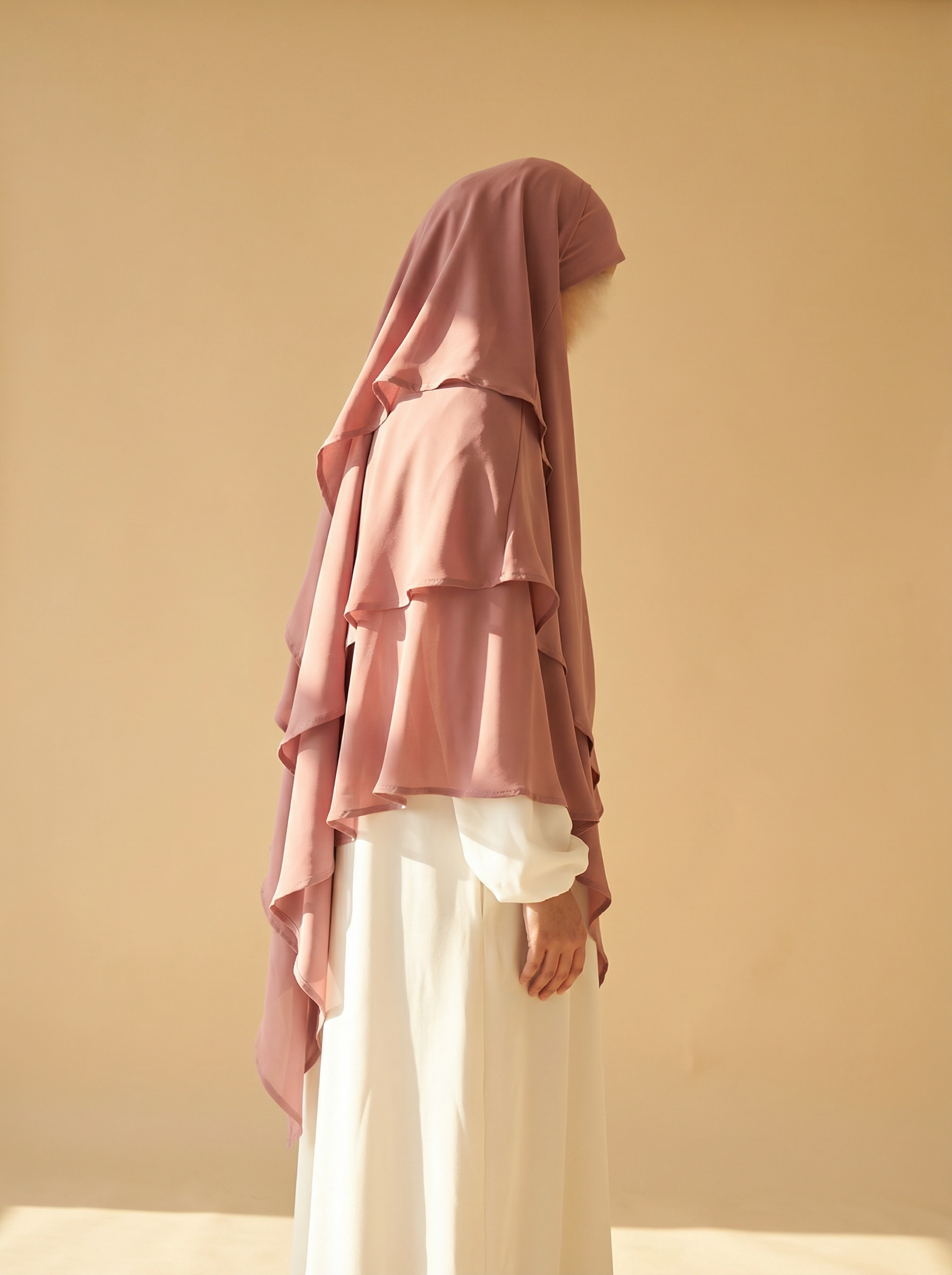 Diamond Chiffon Khimar 2 Strati - lato
