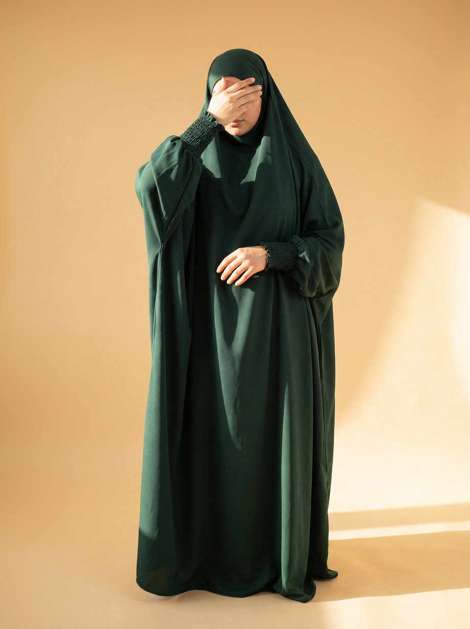 Abaya Open-front Sage - fronte